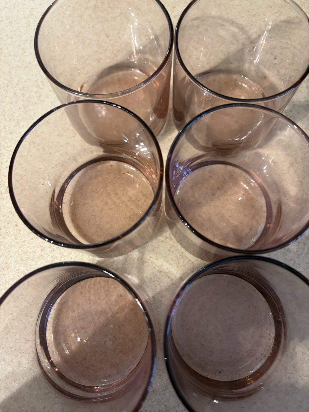 Vintage Libbey set of 6 Metropolitan short rocks pink tumblers. 3.5”. Like new